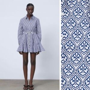 Zara printed vacation dress S